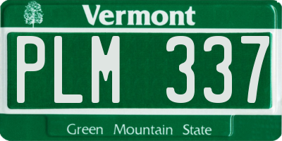 VT license plate PLM337