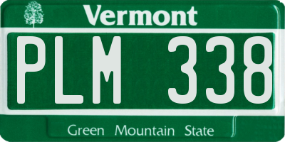 VT license plate PLM338