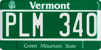 VT license plate PLM340