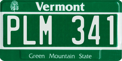 VT license plate PLM341