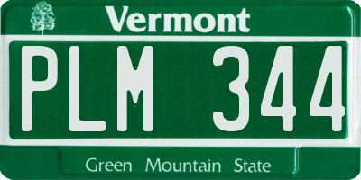 VT license plate PLM344