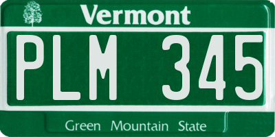 VT license plate PLM345