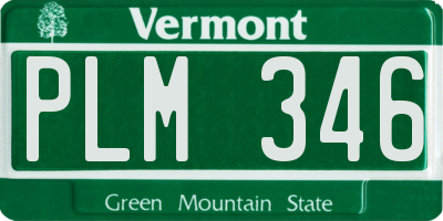 VT license plate PLM346