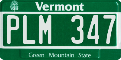 VT license plate PLM347