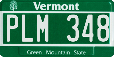 VT license plate PLM348