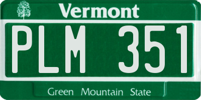 VT license plate PLM351
