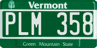 VT license plate PLM358