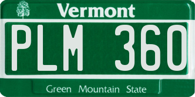 VT license plate PLM360