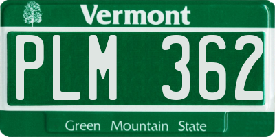 VT license plate PLM362