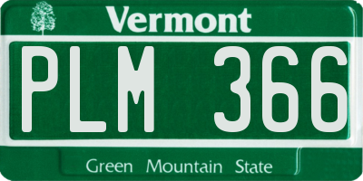 VT license plate PLM366