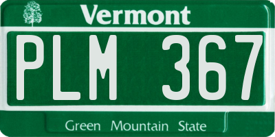 VT license plate PLM367