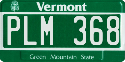 VT license plate PLM368