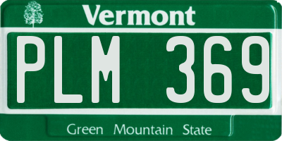 VT license plate PLM369