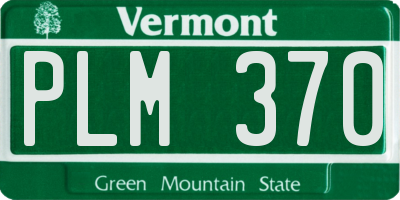 VT license plate PLM370