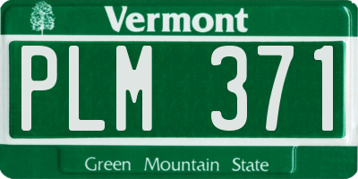 VT license plate PLM371