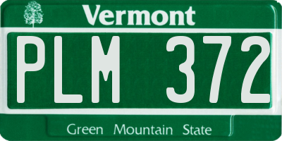 VT license plate PLM372