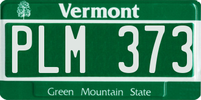 VT license plate PLM373