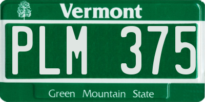 VT license plate PLM375