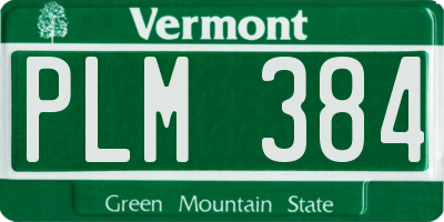 VT license plate PLM384