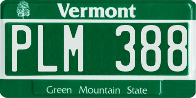 VT license plate PLM388