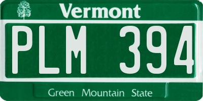 VT license plate PLM394