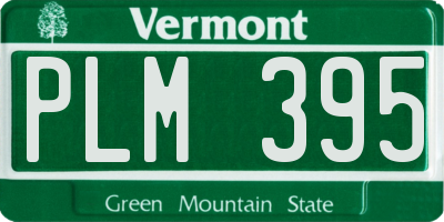 VT license plate PLM395