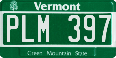 VT license plate PLM397