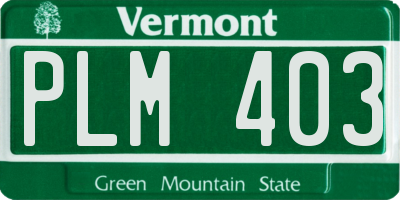 VT license plate PLM403