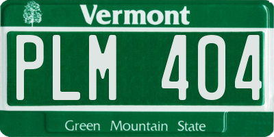 VT license plate PLM404