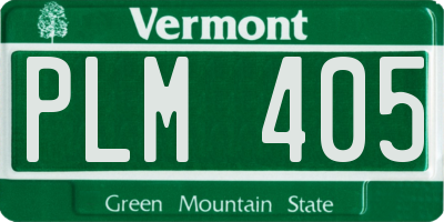 VT license plate PLM405
