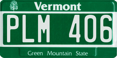 VT license plate PLM406
