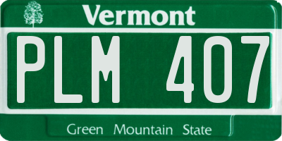 VT license plate PLM407