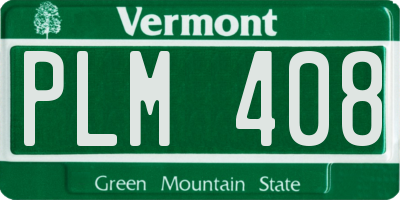 VT license plate PLM408