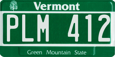 VT license plate PLM412