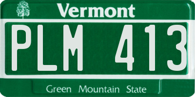 VT license plate PLM413