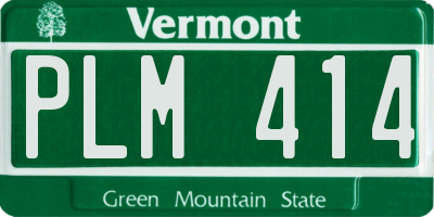 VT license plate PLM414