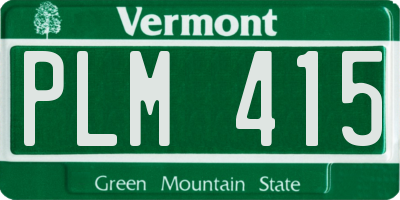 VT license plate PLM415