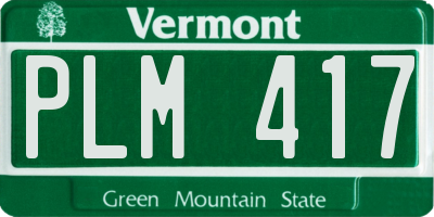 VT license plate PLM417