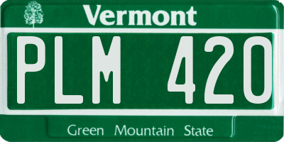 VT license plate PLM420