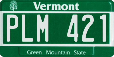 VT license plate PLM421
