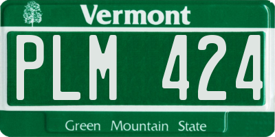 VT license plate PLM424