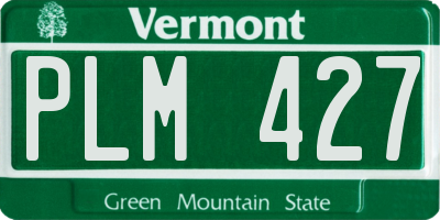 VT license plate PLM427