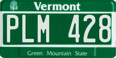 VT license plate PLM428