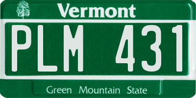 VT license plate PLM431