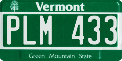 VT license plate PLM433