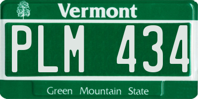 VT license plate PLM434