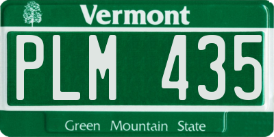 VT license plate PLM435