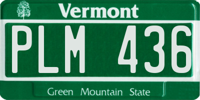 VT license plate PLM436