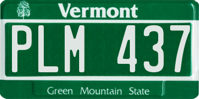VT license plate PLM437