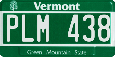 VT license plate PLM438